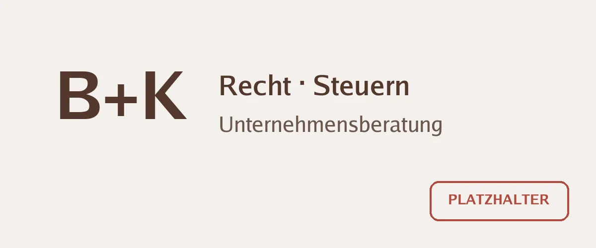Logo: B+K Recht · Steuern · Unternehmensberatung